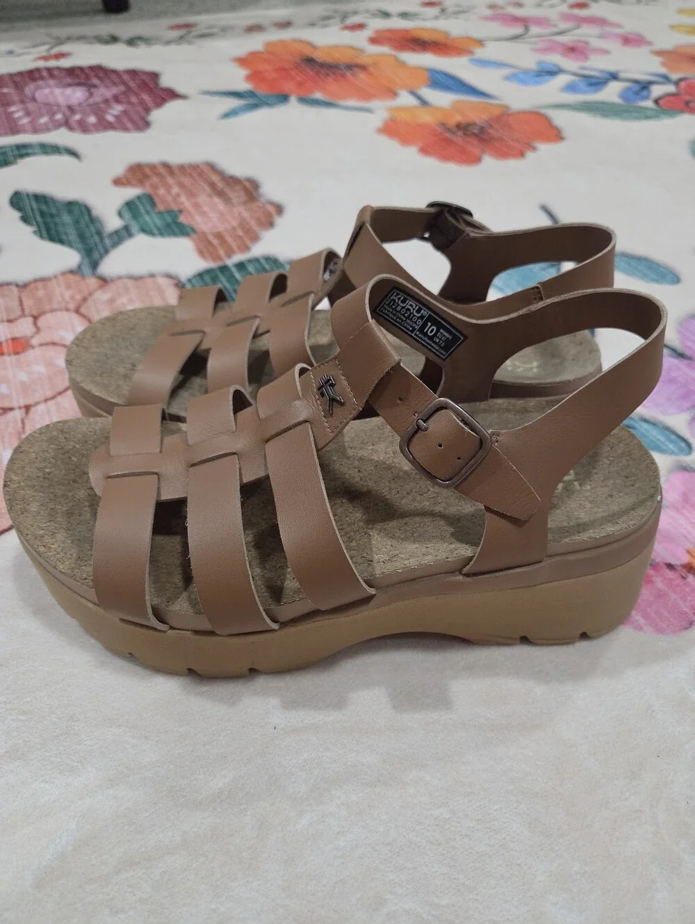 Kuru LOMA Jarvi Platform Sandals Toffee Sand Size 10